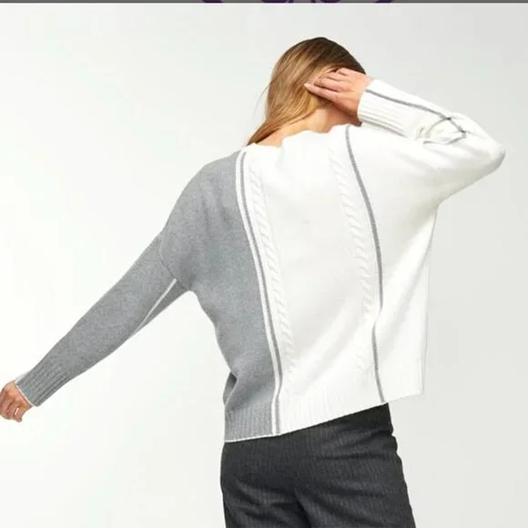 Zaket & Plover Wool Blend Cable Trim Sweater - Picture 3 of 11